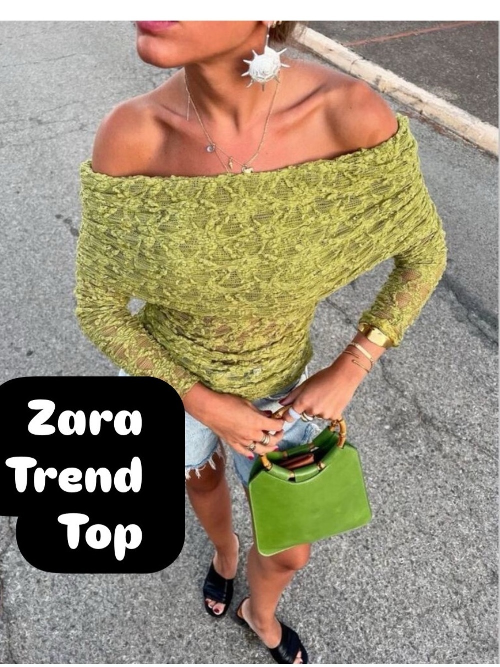 TREND NEW  Zara off the shoulder lace top
🚨no discount on this blouse